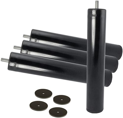 Set di 4 Gambe Cilindriche con Tappo Antiscivolo per M-10 - Ideale per Reti o Basi Imbottite - Altezza 25 cm - Cuens - Honorern