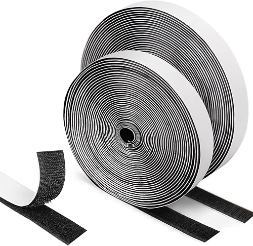 Nastro Gancio e Anello Auto Adesivo da 12Mx20MM, Hook & Loop Striscia Alta qualità, Universale Magico Strisce, Autoadesivo Nastro, Feltro Nastro (bianco) - Honorern