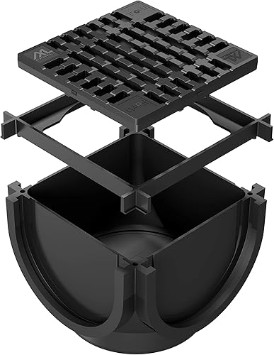 Kit Pozzetto per Raccordo Canali di Drenaggio per Le Acque Pluviali con Sifone Anti-Odore (Griglia Acciaio Zincato) - Honorern