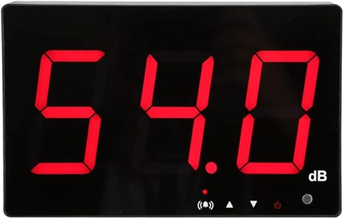 Misuratore di Decibel Digitale, 30-130 DB Fonometro Allarme LCD da 9,6 Pollici Tester di Misurazione del Rumore da Appendere Alla Parete Fonometro con Registrazione, per - Honorern