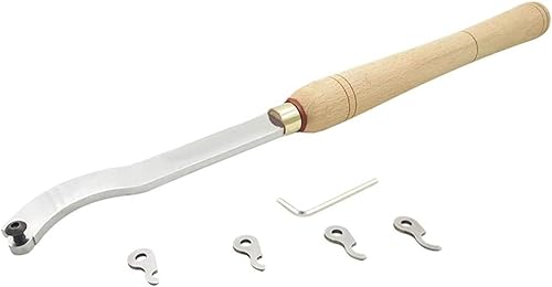 Scalpello, Set Di Scalpelli per Tornitura Del Legno, Strumento per Troncatura con Manico in Legno ad Anello con 4 Tipi Di Estremità, Set Di Scalpelli per Tornio per la Lavorazione Del Legno - Honorern