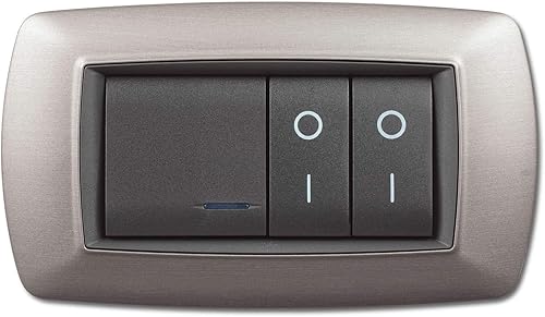 Mascherina mylife 4 moduli acciaio satinato - Honorern