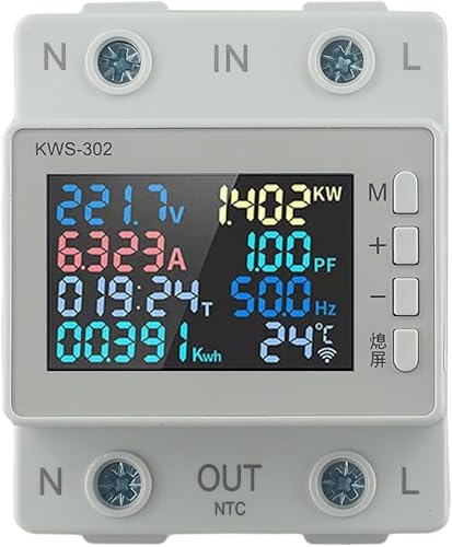 Misuratore di potenza intelligente, misuratore di tensione e corrente, AC170-300V 63A WiFi Power Meter, consumo energetico e monitor di utilizzo dell'elettricità, controllo APP remoto intelligente - Honorern