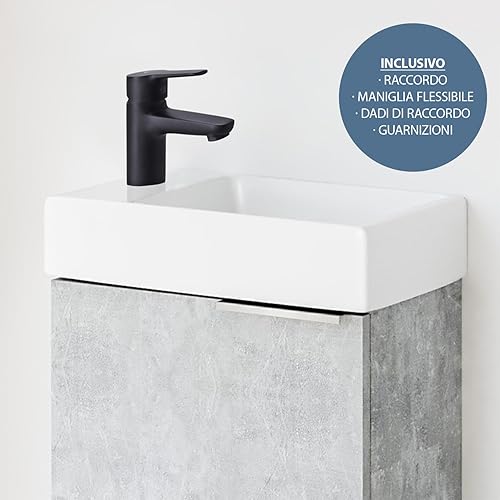 Rubinetto nero, rubinetto da bagno con miscelatore monocomando per lavabo, rubinetto moderno - Honorern