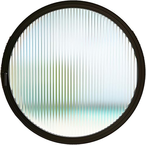 Finestre Ventilazione con Illuminazione in Lega Alluminio, Finestra A Battente Girevole, Vetro Temperato Incorporato, Adatto per Bagno, Camera da Letto, Soggiorno(Black Changhong Glass,50cm) - Honorern