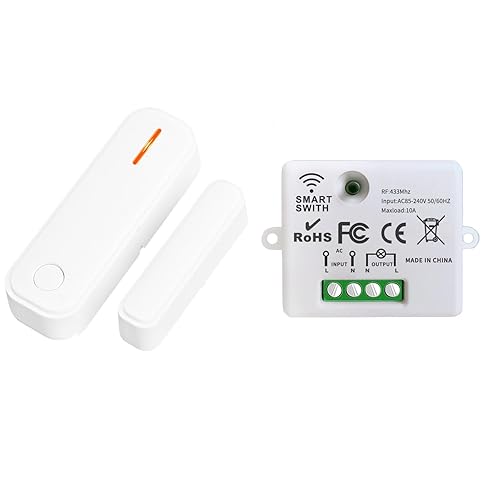 Interruttore Contatto Magnetico Senza Fili, Con Interruttore Contatto Magnetico Finestra E Presa Radio Per Cappa Aspirante, Camino, Interruttore Contatto Finestra, Due Modalità Di Controllo - Honorern