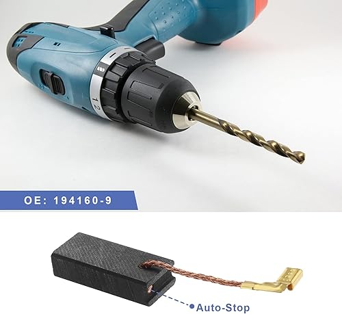 2 paia di spazzole di carbone con arresto automatico 6,5 x 11 x 25 mm, compatibili con HK1820 HK1820L HM0870C HM0871C CB350 194160-9 - Honorern