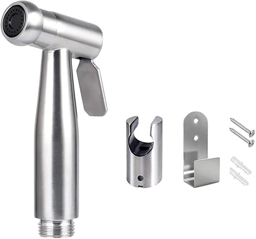 Doccetta per bidet/atomizzatore per WC portatile/in acciaio inossidabile con gancio, facile da installare, per igiene personale e irroratore per WC a padella - Honorern