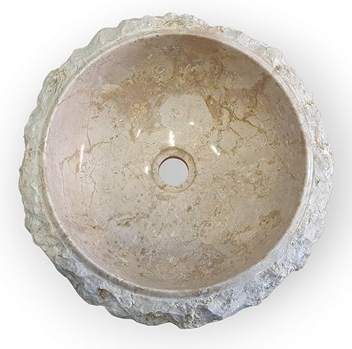 Lavabo da appoggio in marmo con pietra di rottura, 30 cm, in marmo chiaro - Honorern