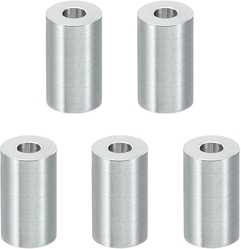 Distanziali in Alluminio M6, 5 Pezzi Distanziali Metallici in Alluminio 6,2 Mm ID x 15 Mm OD x 30 Mm L Distanziali a Vite in Alluminio Rotondi per Viti da 1/4' o M6 - Honorern
