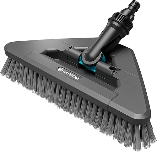 Gardena Idrospazzola Cleansystem soft flex: spazzola per pulire superfici delicate, triangolare, setole morbide, orientabile, da collegare al manico Cleansystem, per grandi superfici (18812-20) - Honorern