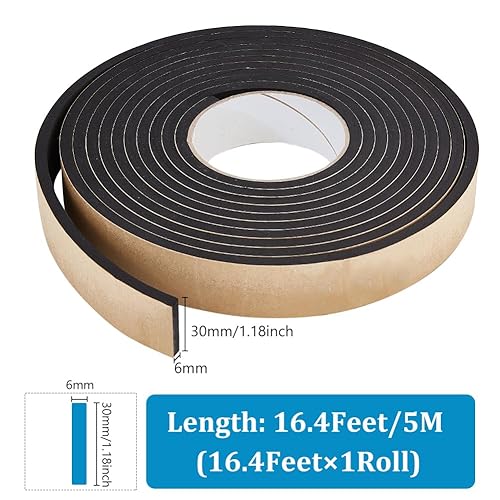 Striscia di Schiuma Autoadesiva Da 5 m, Nastro Isolante In Schiuma Da 30x4 mm Guarnizione Autoadesiva Ad Alta Densità per Finestre, Porta Auto, Turck, Condizionatore, Bianco - Honorern