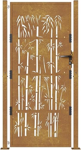 Cancello,da Giardino,Esterno,Singolo,in Acciaio,Corten,Ruggine,Design Albero,105x130 cm,Cancello Singolo,Cancello in Acciaio,Cancello Singolo,Cancello per Recinzione,Cancello da Esterno - Honorern