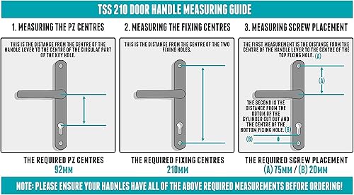 UPVC Maniglia per porta WhiteLever/Lever92mm PZ (centri) 210mm Vite a vite Piastra di supporto 242mm x 34mmUPVC Maniglia per porta esterna Maniglia bianca di ricambio UPVC, bianco, nero (21592WH) - Honorern