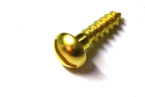 100 mini viti per legno DIN 96 (testa semicircolare con fessura), in ottone, 2 x 10 mm, per modellismo o restauro. - Honorern