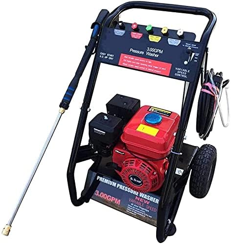 Idropulitrice a Scoppio Motore a Benzina 4 Tempi Compatto 6,5 Hp, Pulizia Veicoli Auto Moto Pavimenti Tetti Terrazze con Tubo Alta Pressione, Pistola Professionale, Avviamento a Strappo, Protezione da Mancanza Olio (Cod. 5776) - Honorern