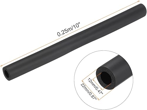 QUARKZMAN 2pz 10' Tubo Isolante per Tubi 1/2 Pollici(12mm) ID 7/8 Pollici(22mm) OD Tubo in Schiuma per Supporto Impugnatura, Nero - Honorern