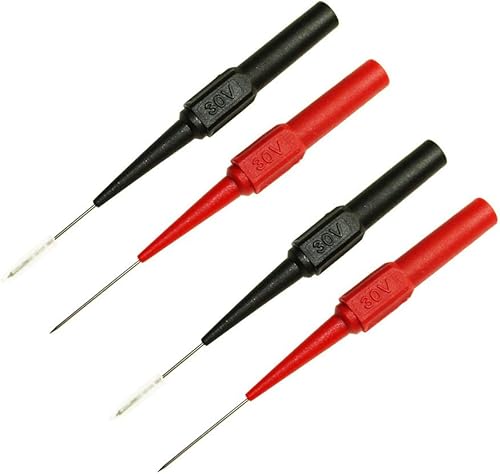 Pinze di prova di perforazione Sonde di prova multimetro Sonda di clip di prova con presa di banana isolamento sonda di prova multimetro 4mm B + R 2 paia - Honorern