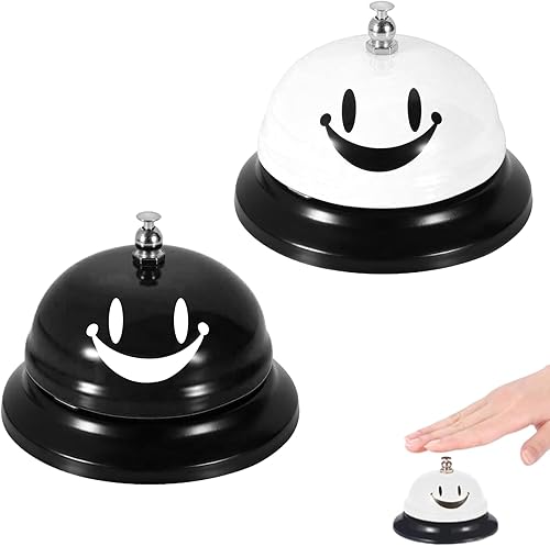 Confezione da 2 campanelli da tavolo, campanelli da tavolo, campanelli per reception, con suono nitido, campanelli da tavolo, campanelli di chiamata per ristoranti, cucine, hotel, bar, servizio - Honorern