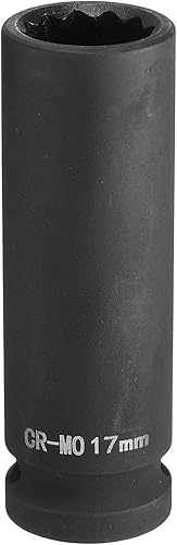 QUARKZMAN Presa a Impatto Profonda a 12 Punti da 1/2 Pollice Drive 17mm Metrica in Acciaio Lega di Molibdeno al Cromo per Dado dell'Albero di Trasmissione - Honorern