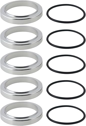 5 anelli di base per rubinetto per lavabo con guarnizione in ABS per rubinetti per lavabo, diametro esterno 51,7 mm, diametro interno 39,2 mm, altezza 7,6 mm, cromato - Honorern