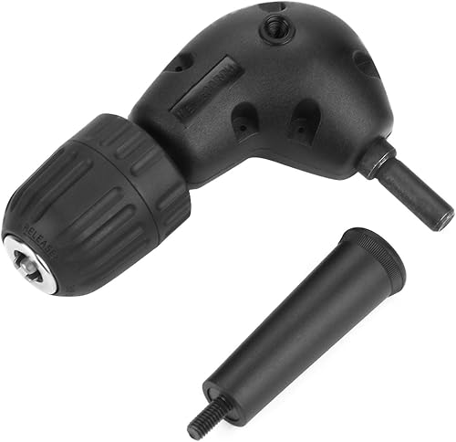 Trapano Angolare, Adattatore Ad Angolo Retto da 3/8' Attacco per Trapano Elettrico A 90 Gradi Mandrino Autoserrante con Codolo Tondo da 9,5 Mm Adattatore di Rotazione - Honorern