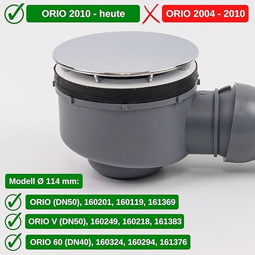 Coperchio per scarico doccia, Ø 114 mm, compatibile con i set di scarico Dallmer ORIO, ORIO V, ORIO 60 a partire dall'anno di produzione 2010, sostituisce gli articoli 160706, 160812, 160829, 161390 - Honorern