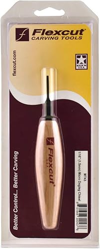 Flexcut Micro scalpello per dogleg da 1/16' (1,5 mm) per lavori in miniatura e dettagli fini (MT43) - Honorern