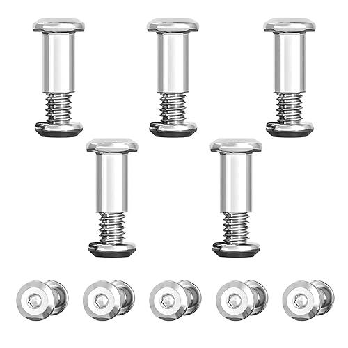 Viti per Mobili, Viti di Giunzione, Viti in Acciaio Inox, M6 Viti di Collegamento con Manicotto, Vite Connettore per Armadio, Rivetti a Vite Ferramenta per Mobili, 8mm Manicotto Viti Collegare, 10Pcs - Honorern