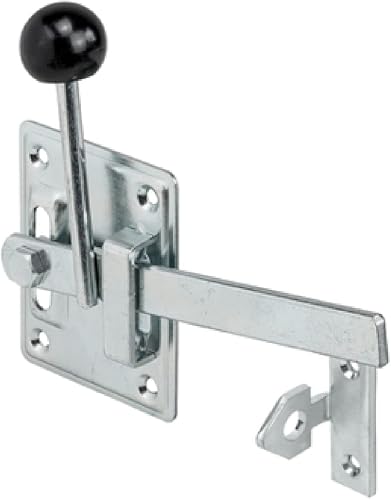 Gedotec Serratura per cancello da giardino nera con gancio a clink | Per cancello da avvitare | In metallo| Utilizzabile su entrambi i lati | Per porte in legno e porte in ferro | 1 Pezzo - Honorern