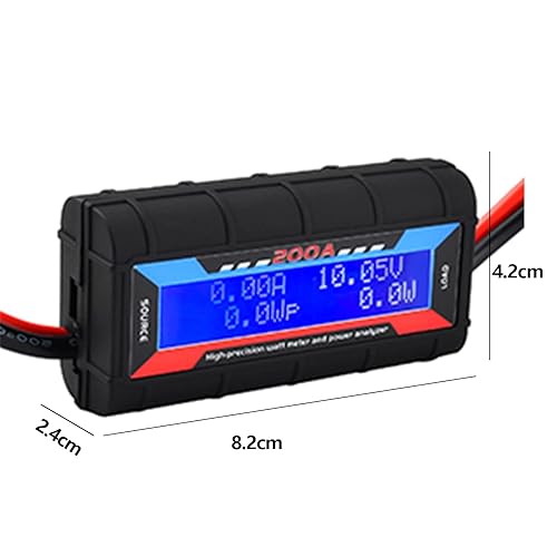 Analizzatore di potenza 200 A ad alta precisione, rilevatore di wattmetro, monitor di consumo della batteria del sistema digitale LCD di sicurezza della batteria, tester di modello UAV - Honorern