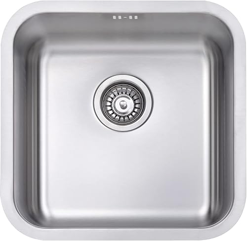 JASSFERRY Lavello da cucina Vasca singola in Acciaio Inox Spazzolato, scolapiatti reversibile Lavandino, con set di rifiuti - Honorern