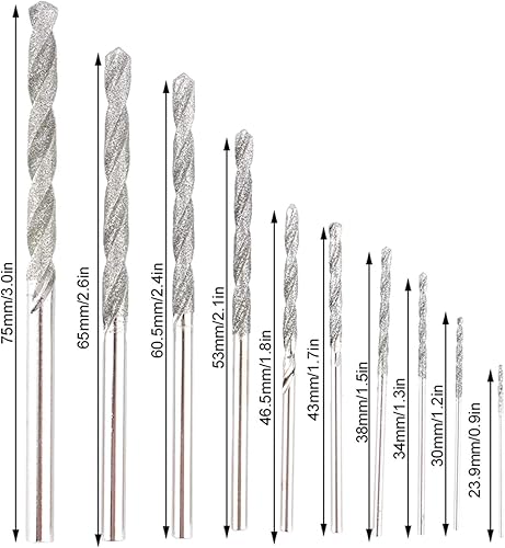 10Pcs Punta Diamantata Mini Punte da Trapano 0.8-4.0mm Punte da Trapano Strumenti di Foratura per Metallo Agata Pietre Preziose Perline Ciottoli Pendenti - Honorern