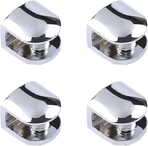 Morsetto di Vetro, Supporto Vetro Regolabile, Vetro Regolabile Clip, 4PCS Staffa in vetro regolabile Staffe mensole vetro Supporto Mensola Vetro Reggimensola Vetro per Vetro Spesso 6-8 mm - Honorern