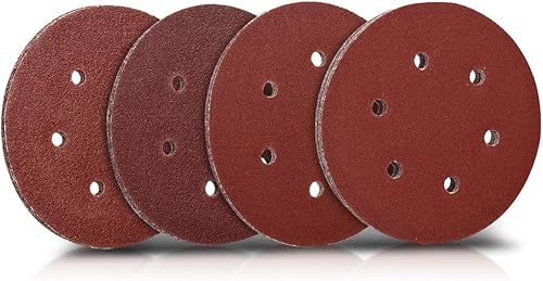 Navaris Dischi abrasivi 150mm 100 pezzi - 10x P40/60/80/100/120/180/240/280/320/400 - Carta abrasiva legno metallo - universale per levigatrice Ø150mm - Honorern