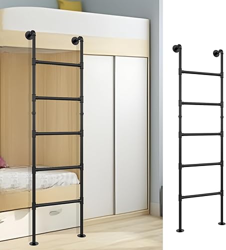 Scala a soppalco, scala in metallo montata a parete per letti a castello, 5,6 m × 1,5 m, scala antincendio per soffitta - Honorern