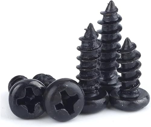 Viti Metalliche 200 pz Nero Testa Tonda Croce Vite Autofilettante Testa Tonda Autofilettante Testa Pan Elettronica Piccola Vite M1 1.2 1.4 1.7-M3(M3x6) - Honorern
