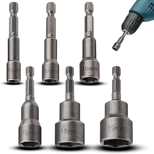 12 Pezzi Bussole per Avvitatore 7 mm Chiavi a Bussola per Avvitatore 1/4 Pollice Chiavi Esagonali a Bussola Magnetico Set Inserti Avvitatore per Avvitatore a Percussione Trapani a Mano - Honorern