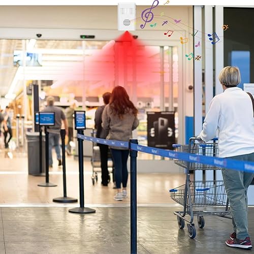 Sensore di Benvenuto, Movimento a Infrarossi Senza Fili per Ingresso Wireless Induzione del Corpo Umano Allarme Campanello d'Auguri Rilevatore Ingresso Negozio Casa Garage Vialetto Avviso Cassetta - Honorern