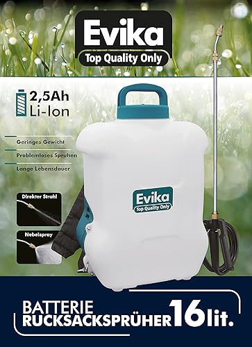 EVIKA Batteria di Ricambio per Spruzzatore a Pressione da Giardino da 8L, Batteria al Litio 10.8V - Honorern