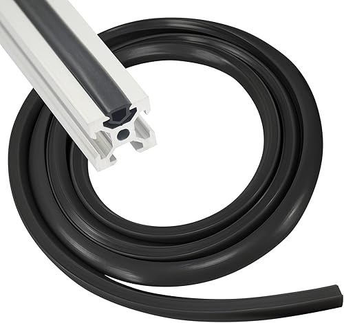 6 mm 2020 Profilo in Alluminio Strisce di Tenuta, Morbida Striscia di Guarnizione in PVC, Strisce di Tenuta Antipolvere, Per i Bordatura dei Profilo in Alluminio (Nero, 10 m) - Honorern