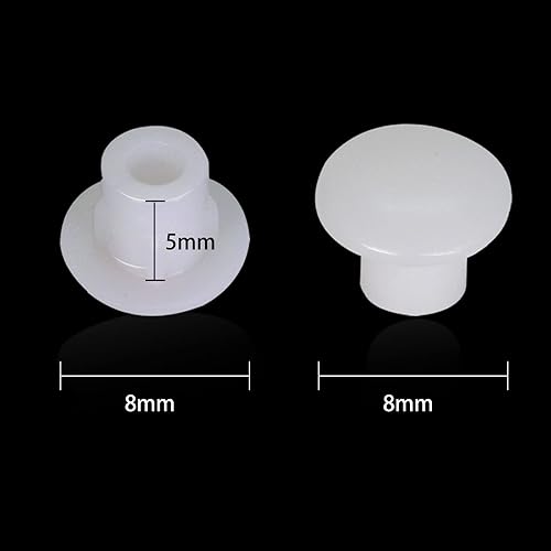 500 Pezzi Tappi Plastica Copriforo 5mm Tappi di Copertura in Plastica, Tappi per Fori Copriforo per Mobili per Possono Nascondere Antiestetici Fori in Cucine, Armadi, Uffici (Bianco) - Honorern