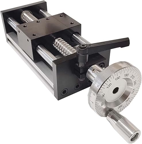 Rainorning Tavola Scorrevole Manuale con Vite a Ricircolo di Sfere e Scala Graduata, Attuatore Lineare ad Alta Precisione con Doppio Asse Ottico e Manovella per Utensili CNC e Stampa 3D (100mm) - Honorern