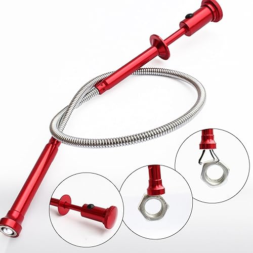 62 CM/24 IN Pickup Magnetici Rossi A 4 Griffe, PinzaTelescopica Prendi Oggetti Con LED, Per La pulizia Della Fogna Lavello Cucina Gancio Pulizia Lavandino Pinza Per Pulire Le Tubature - Honorern