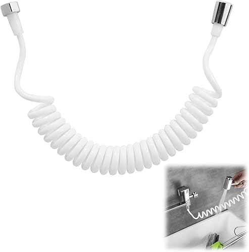 Flessibile Doccia Telescopico a Spirale PVC a Molla, Tubo Doccia Flessibile 3 Metri, Ideale Accessori per Lavandini e Box Doccino per WC Sprayer - Honorern