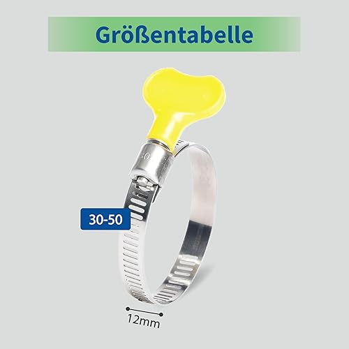 Fascette Metalliche Stringitubo 32-50mm 12 Pezzi - 304 Fascette Stringitubo Inox - Regolabile Fascette Acciaio Inox – W4 Fascette Inox Per Tubi Piscina,Giardino,Gas,Lavatrice,Auto E Acqua - Honorern