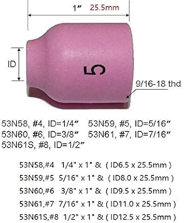 RIVERWELD 21pcs Tig Stubby Gas Lens & Collets Body 17GL020 17CB20 (1,6 mm) Coppa isolata #10 Kit di dimensioni assortite WP 17 18 26 Tig Tiging Torcia - Honorern