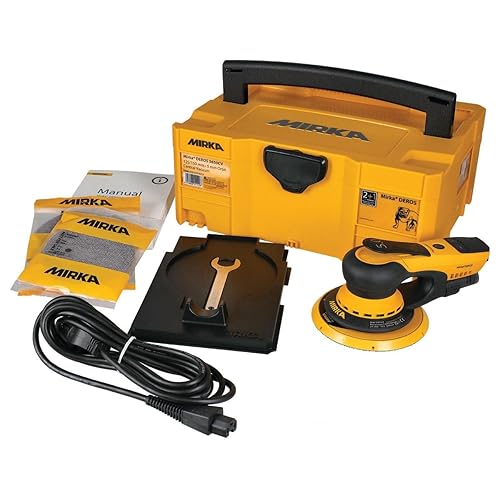 Mirka DEROS 5650CV / Levigatrice rotorbitale con aspirazione centralizzata, 2 dischi abrasivi e a strappo nella valigetta/per carta abrasiva Ø 125mm e Ø 150mm / corsa 5,0mm / MID5650202CA - Honorern