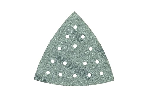 Mirka Iridium Triangolo di levigatura Carta abrasiva Premium 93x93x93mm a strappo a 15 fori, grana 100, 50 pezzi/Per la levigatura di vernice, stucco, fondo, legno, acciaio - Honorern