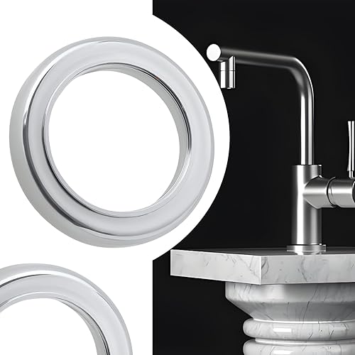 5 anelli di base per rubinetto per lavabo con guarnizione in ABS per rubinetti per lavabo, diametro esterno 51,7 mm, diametro interno 39,2 mm, altezza 7,6 mm, cromato - Honorern